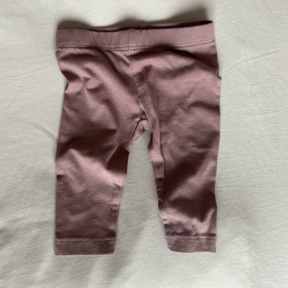 Colored Organics Brown/ Mauve Leggings Soft Cotton Fitted